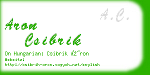 aron csibrik business card